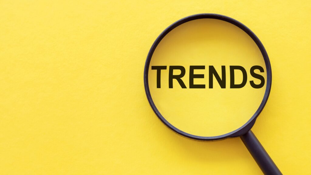 Trends written on the yellow background